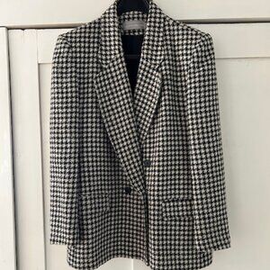 Fabulous Vintage Evan Picone 1980s Black and White Houndstooth Jacket